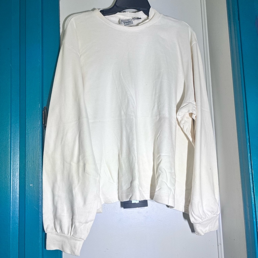 Classic Cream Crewneck Sweater - Relaxed Fit